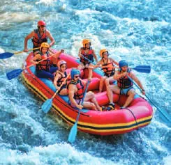 Rafters on white water
