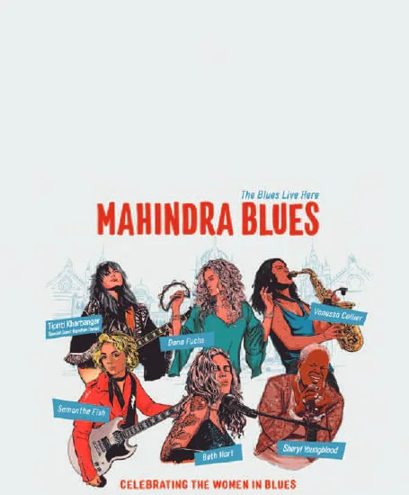 A poster for the Mahindra Blues festival