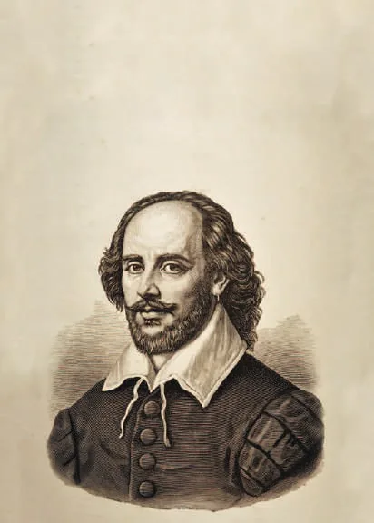 An engraved portrait of William Shakespeare