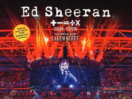 A poster for Ed Sheeran’s 2024 tour