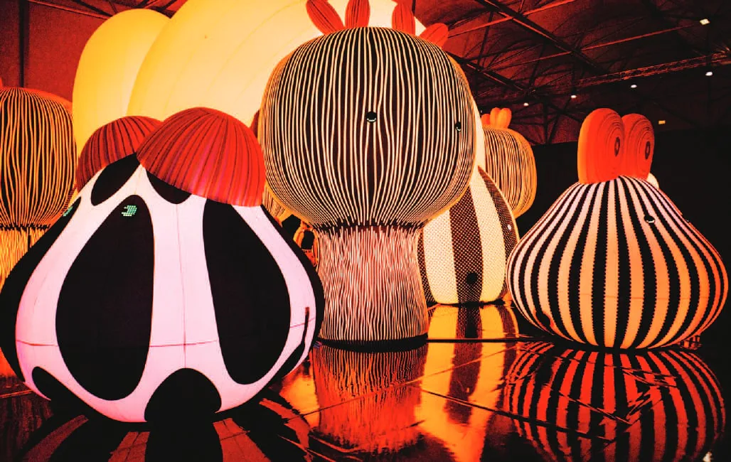Giant colourful balloon installations