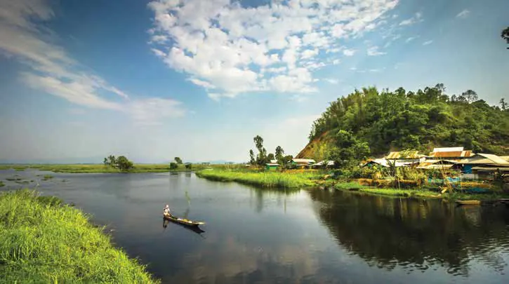 A small island on a calm lake
