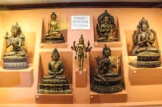 Bronze statues in a museum