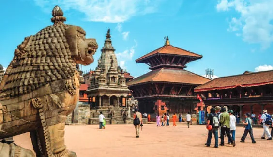 Pagoda temples in an old square