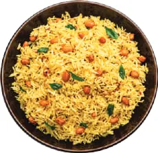 A plate of lemon rice