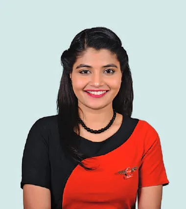Portrait of Ms. Anjali Hatte in a SpiceJet uniform