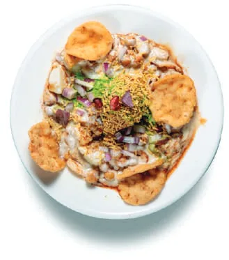 A plate of chaat