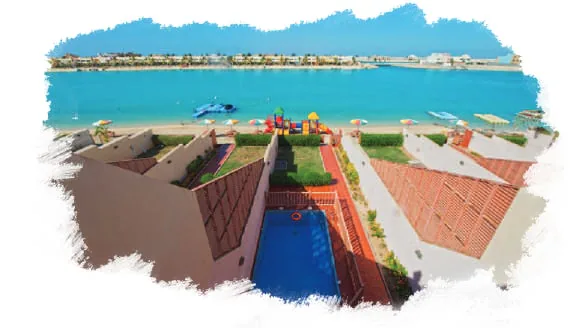 Illustration: a beach resort on the coast
