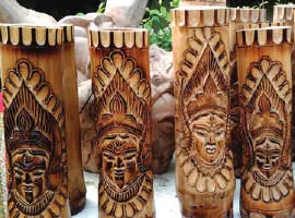 Carved wooden masks