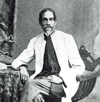 Black-and-white portrait of Satyendranath Tagore