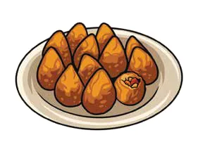 Illustration of a plate of fried modaks