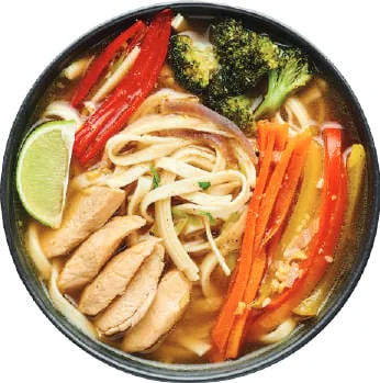 A bowl of noodle soup