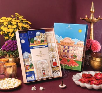Incense packs and flowers in a festive arrangement