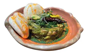 A plated chaat-style dish