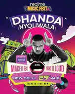 A poster of a performer at the realme Music Fest