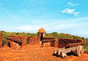 The walls of an old fort on a clifftop