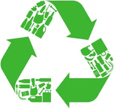 Illustration: a green recycling symbol